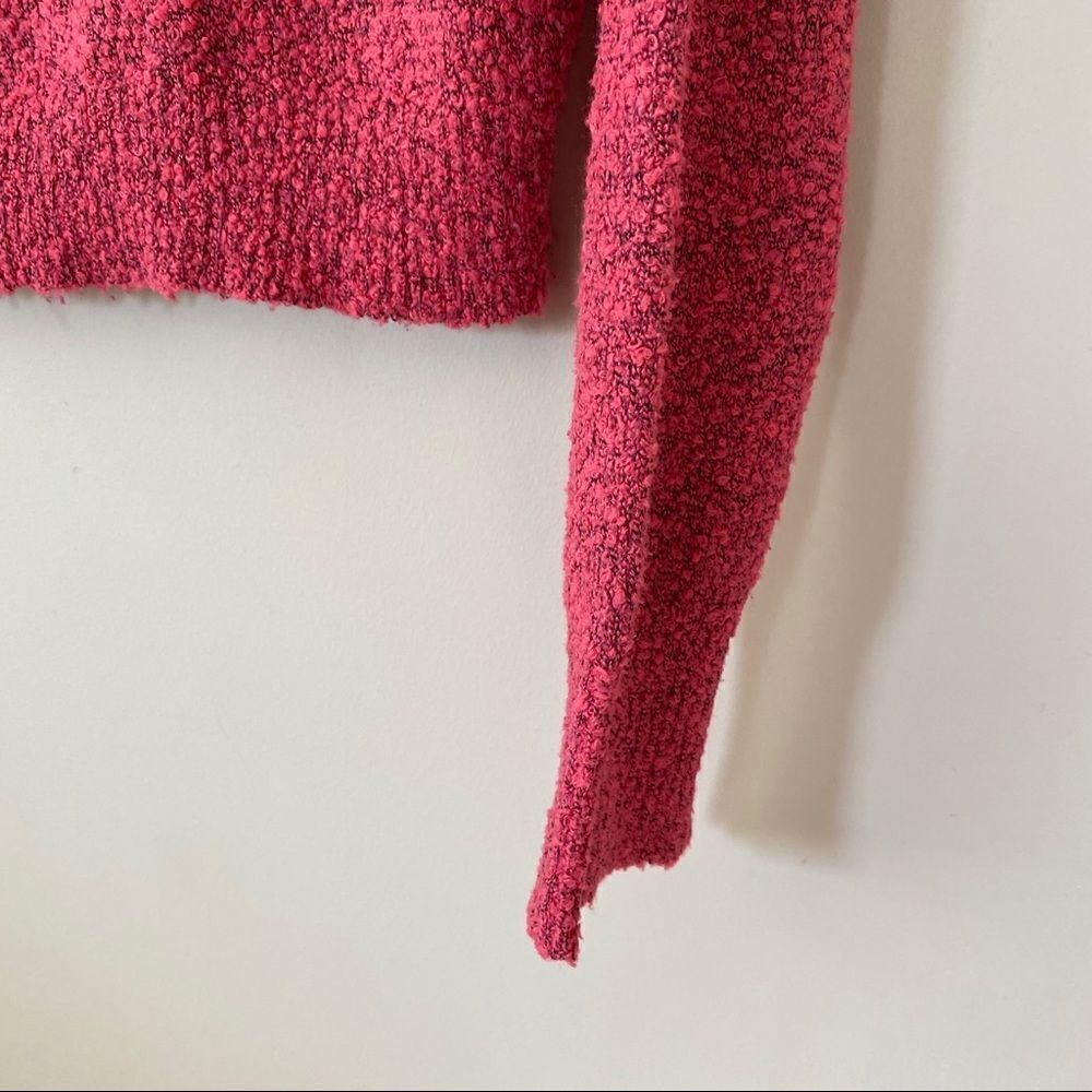 Noisy May - Textured Crop Pink/Black Sweater - Picture 7 of 13